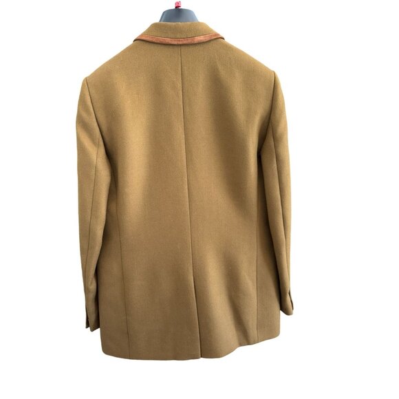 THE KOOPLES Designer Wool Leather Suit Jacket Khaki Brown Fr‎ Size 40 US 8 - Picture 4 of 15